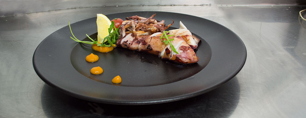 Grilled local calamari